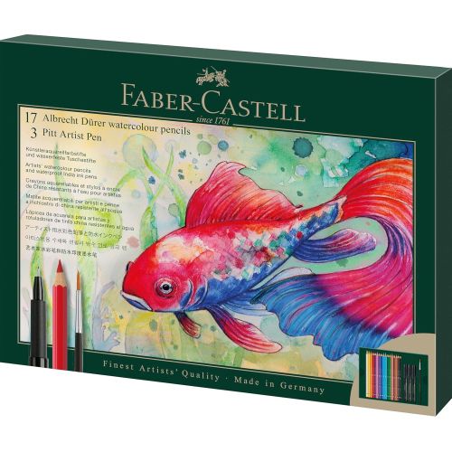 Set 17 crayons Albrecht Dürer + 3 feutres Pitt + pinceau Faber-Castell Set 17 crayons Albrecht Dürer + 3 feutres Pitt + pinceau Faber-Castell