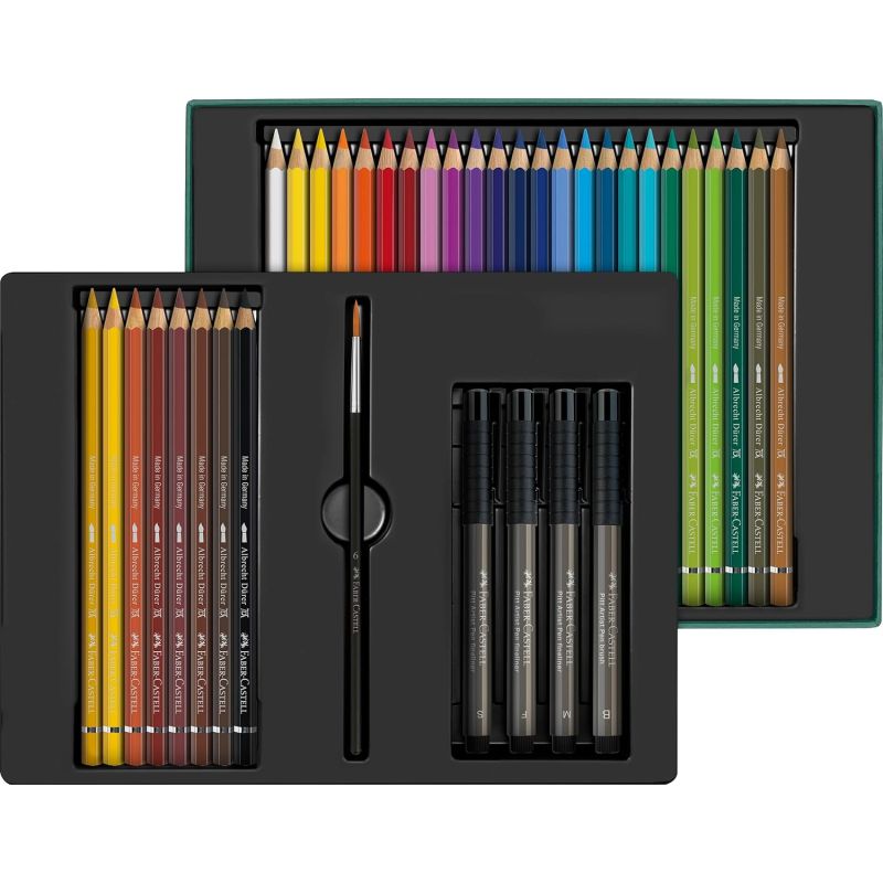 Coffret 37 pièces Faber-Castel - crayons Albrecht Dürer & feutres Pitt 