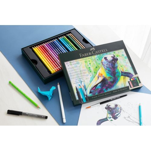 Coffret Faber-Castell - 32 crayons aquarellables Albrecht Dürer + 4 feutres pointe fine Pitt Artist + 1 pinceau