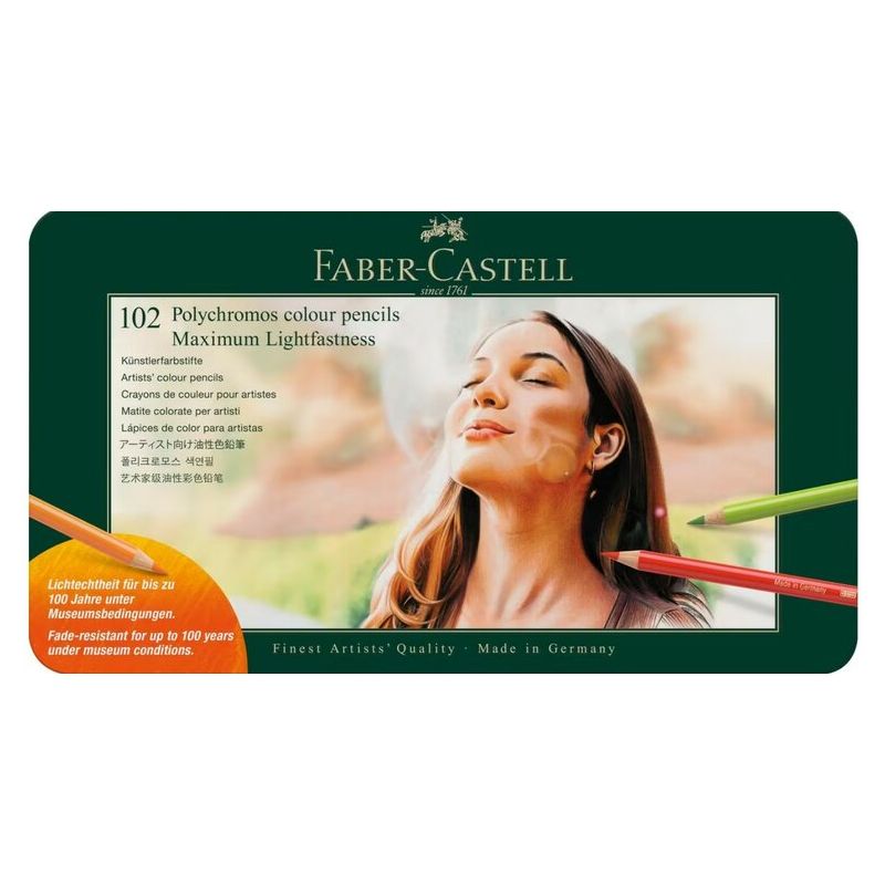 Boîte de 102 crayons de couleur Polychromos Faber-Castell - Edition Lightfastness Boîte de 102 crayons de couleur Polychromos Faber-Castell - Edition Lightfastness