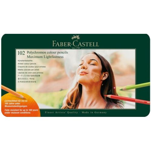 Boîte de 102 crayons de couleur Polychromos Faber-Castell - Edition Lightfastness Boîte de 102 crayons de couleur Polychromos Faber-Castell - Edition Lightfastness