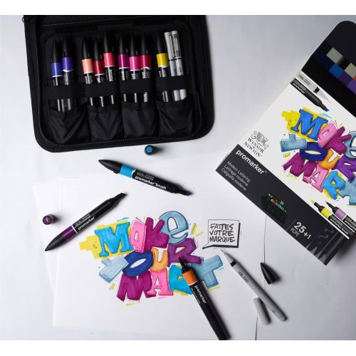 Assortiment 24 feutres Promarker - Lettrage moderne - Winsor & Newton