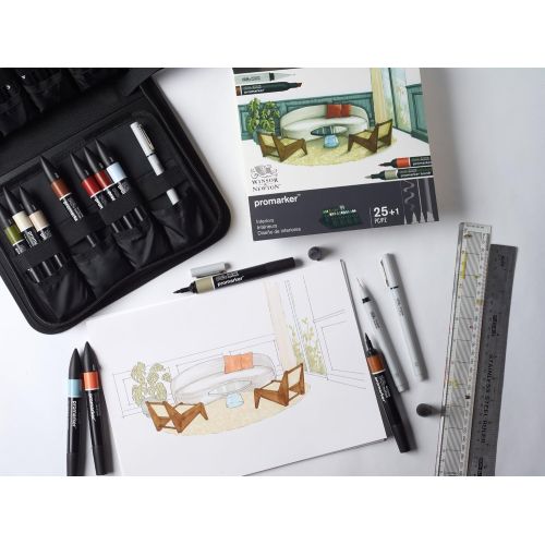 Coffret 24 marqueurs double pointe Promarker - Intérieurs - Winsor & Newton