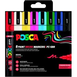 Set 8 marqueurs POSCA Brush - PC-5BR 