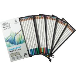 Boîte 50 crayons de couleurs aquarellables Winsor et Newton
