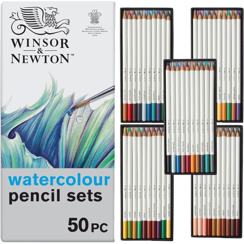 Coffret 50 crayons aquarellables professionnels Winsor et Newton Coffret 50 crayons aquarellables professionnels Winsor et Newton