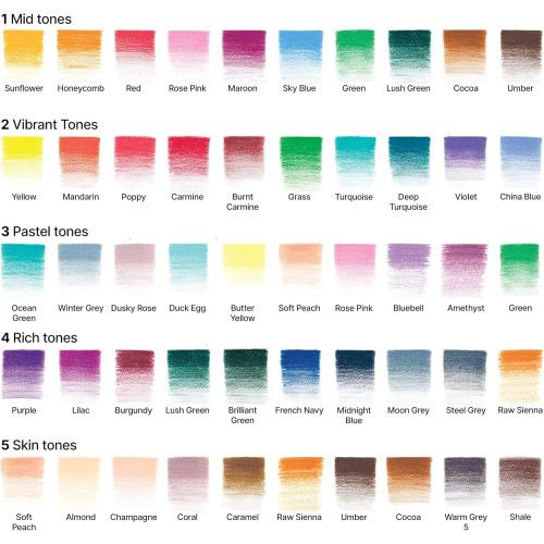 Nuancier Winsor et Newton 50 crayons de couleurs Nuancier Winsor et Newton 50 crayons de couleurs