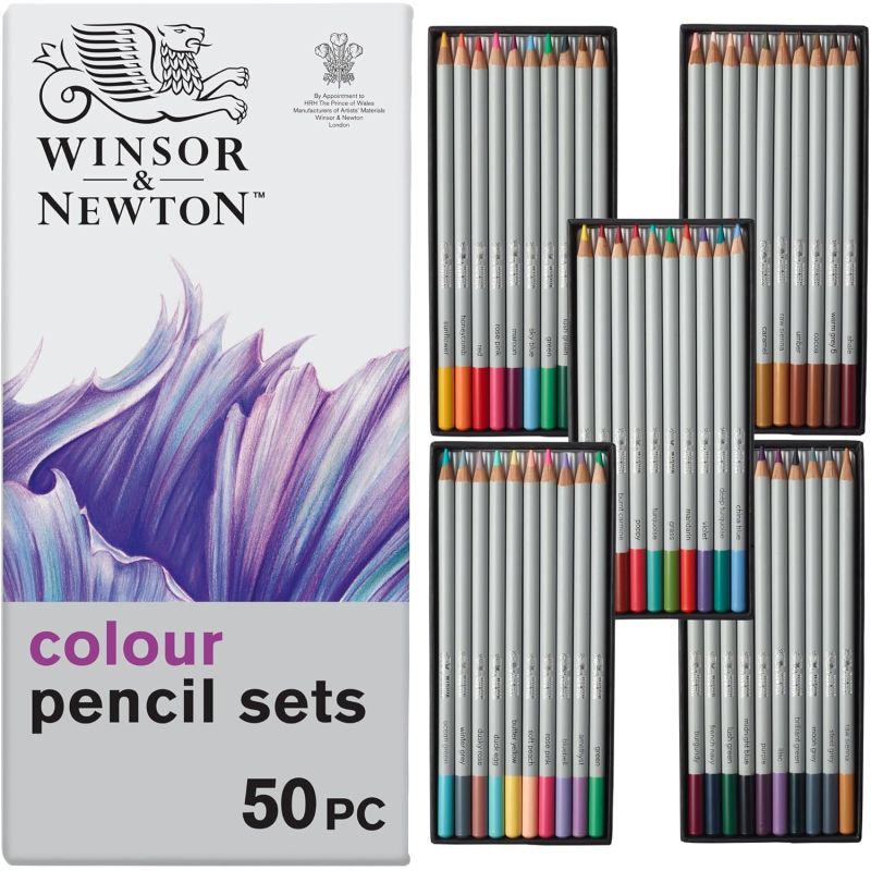 Boîte 50 crayons de couleurs pigmentés Winsor et Newton Boîte 50 crayons de couleurs pigmentés Winsor et Newton