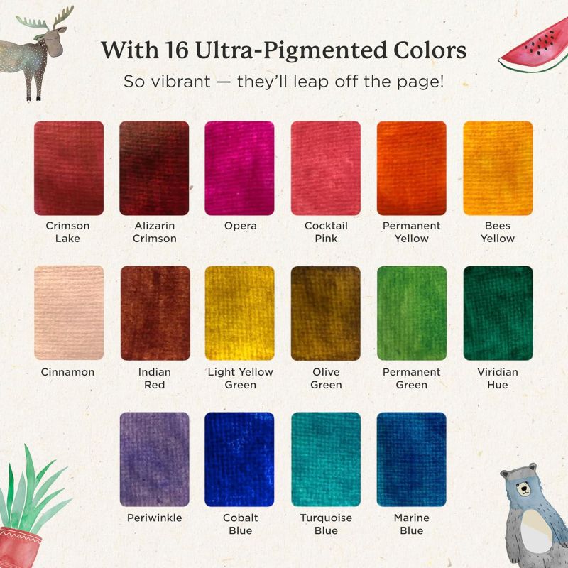 Set aquarelle 16 godets - couleurs Printemps - Viviva Set aquarelle 16 godets - couleurs Printemps - Viviva