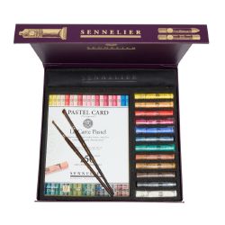 Coffret 12 pastels à l'écu + 1 bloc Pastel card et accessoires - Sennelier