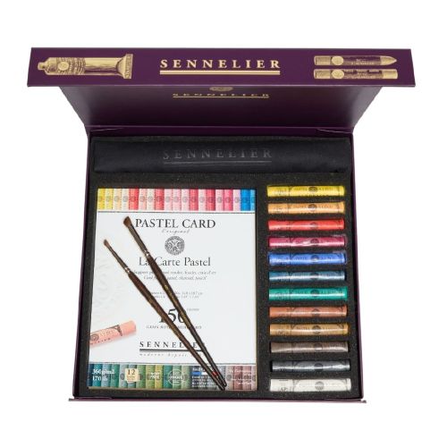 Coffret 12 pastels à l'écu + 1 bloc Pastel card et accessoires - Sennelier Coffret 12 pastels à l'écu + 1 bloc Pastel card et accessoires - Sennelier