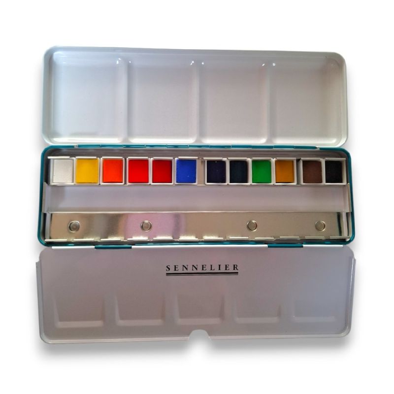 Boîte métal "la petite aquarelle" Sennelier - 12 demi-godets Boîte métal "la petite aquarelle" Sennelier - 12 demi-godets