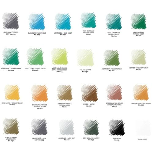 48 carrés Conté à Paris dans un coffret en bois élégant