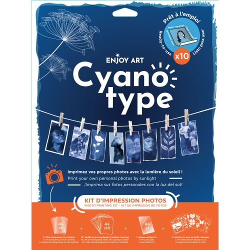 Kit Cyanotype - 10 feuilles + kit impression photos et motifs - Enjoy Art