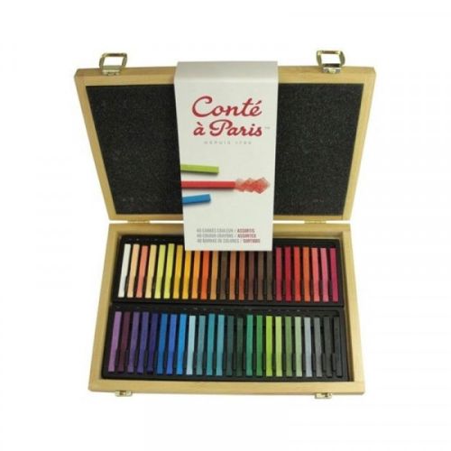Coffret bois Conté à Paris contenant 48 carrés contés