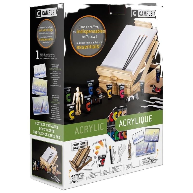 Chevalet + peinture acrylique pour enfant et ado Chevalet + peinture acrylique pour enfant et ado