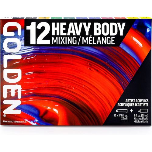 Set Golden contenant 12 tubes d'acrylique extra-fine Golden Heavy Body Set Golden contenant 12 tubes d'acrylique extra-fine Golden Heavy Body