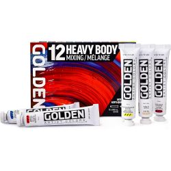 Set 12 tubes d'acrylique extra-fine Golden Heavy Body