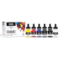 Set de 6 encres acrylique ink Liquitex - Couleurs primaires