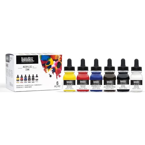 Set de 6 encres acrylique ink Liquitex - Couleurs primaires
