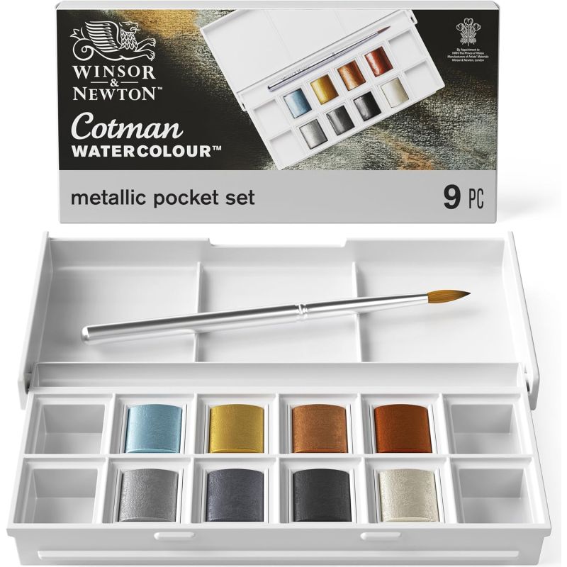 Set aquarelle couleurs métalliques Cotman - Winsor & Newton Set aquarelle couleurs métalliques Cotman - Winsor & Newton