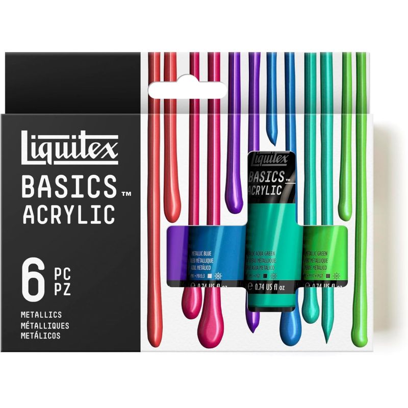 Set 6 acryliques métalliques Liquitex Basics