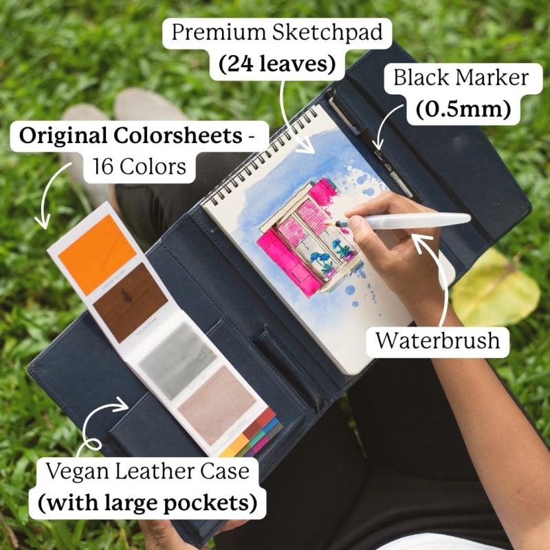 Kit aquarelle de voyage Viviva - Format A5 Kit aquarelle de voyage Viviva - Format A5