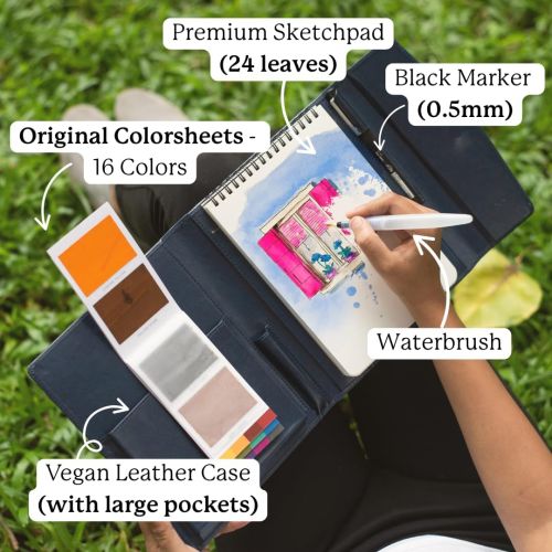 Kit aquarelle de voyage Viviva - Format A5 Kit aquarelle de voyage Viviva - Format A5