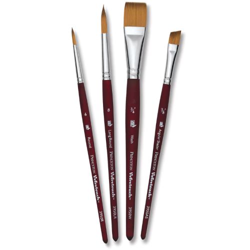 Set de 4 pinceaux synthétiques Princeton Velvetouch Set de 4 pinceaux synthétiques Princeton Velvetouch