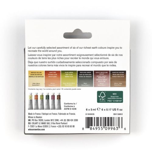 Set 6 tubes aquarelle extra-fine Winsor & Newton - Couleurs terres riches Set 6 tubes aquarelle extra-fine Winsor & Newton - Couleurs terres riches