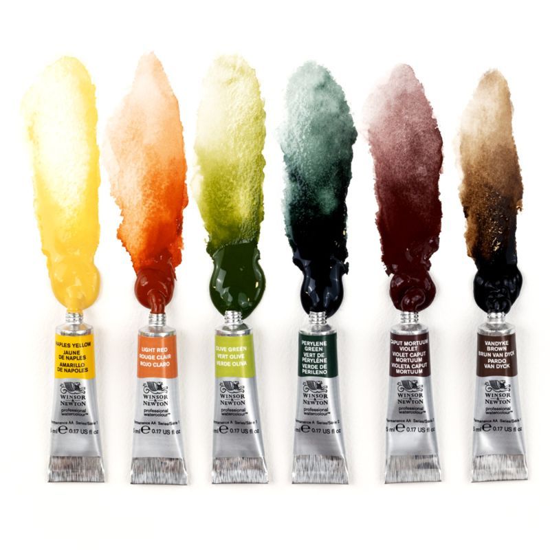 6 couleurs terres riches dans cette gamme aquarelle extra-fine Winsor & Newton 6 couleurs terres riches dans cette gamme aquarelle extra-fine Winsor & Newton
