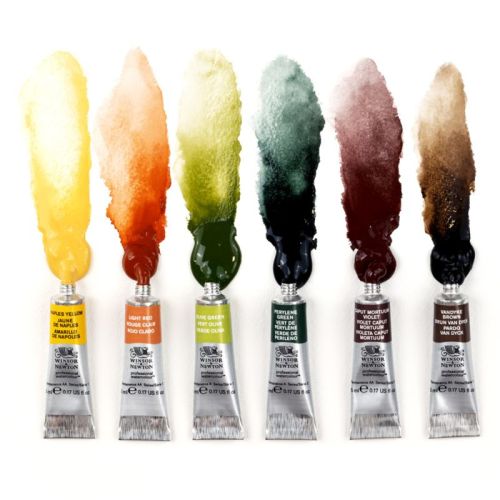 6 couleurs terres riches dans cette gamme aquarelle extra-fine Winsor & Newton 6 couleurs terres riches dans cette gamme aquarelle extra-fine Winsor & Newton