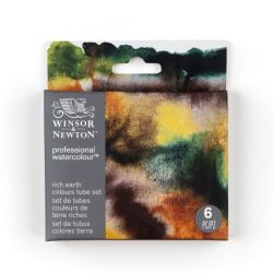Set 6 tubes aquarelle extra-fine Winsor & Newton - Couleurs terres riches