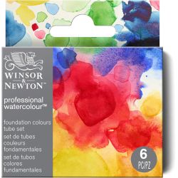 Set 6 tubes aquarelle extra-fine Winsor & Newton - Couleurs fondamentales