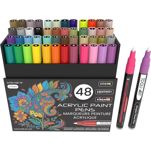 Set 48 marqueurs acrylique 0.7 mm - Tooli-Art Set 48 marqueurs acrylique 0.7 mm - Tooli-Art