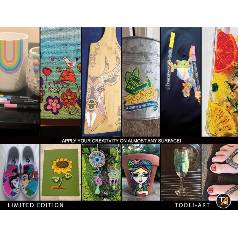 Assortiment de 48 stylos peinture acrylique pointe 0.7 mm - Tooli-Art