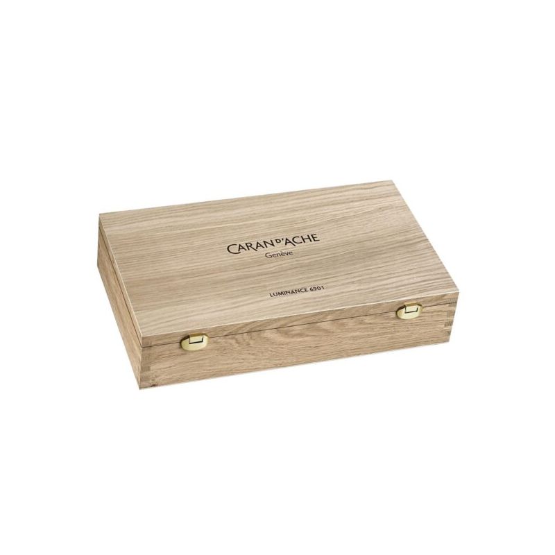 Coffret bois 100 crayons Luminance + blenders- Caran d'Ache