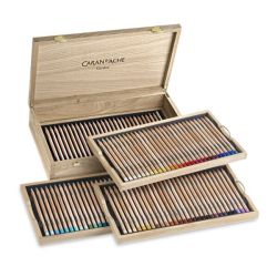 Coffret bois 100 crayons Luminance + blenders- Caran d'Ache