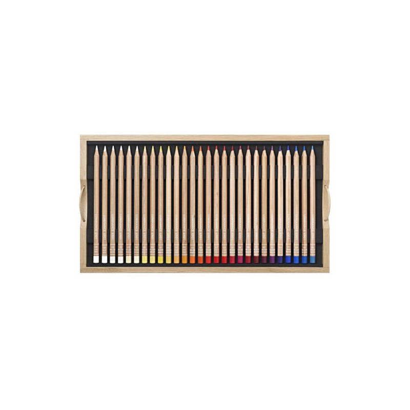 Coffret bois 100 crayons Luminance + blenders- Caran d'Ache