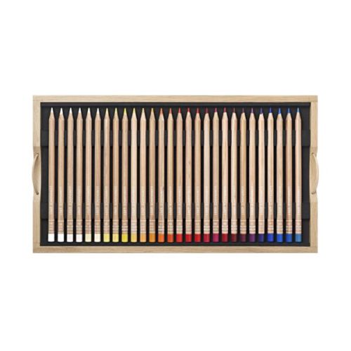 Coffret bois 100 crayons Luminance + blenders- Caran d'Ache