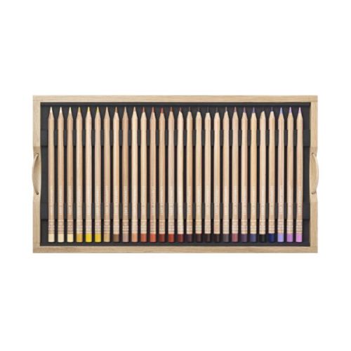 Coffret bois 100 crayons Luminance + blenders- Caran d'Ache
