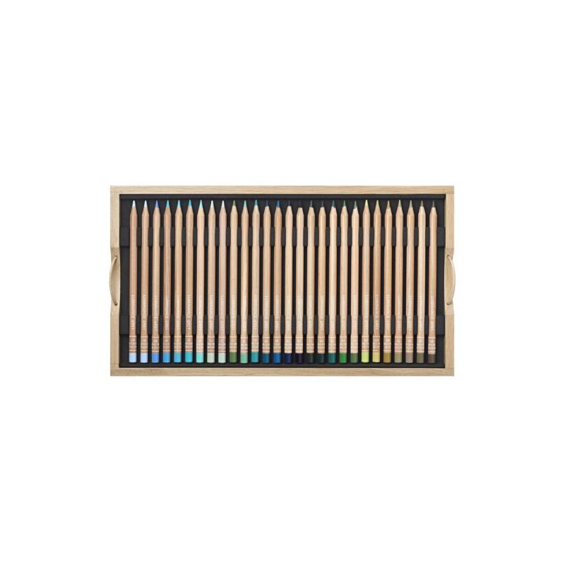 Coffret bois 100 crayons Luminance + blenders- Caran d'Ache