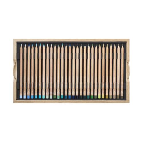 Coffret bois 100 crayons Luminance + blenders- Caran d'Ache