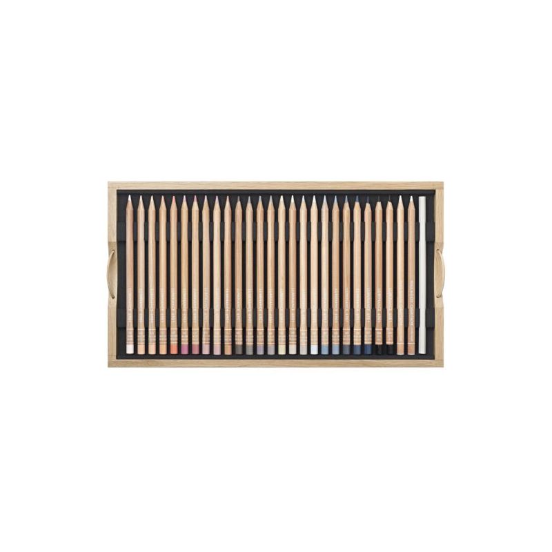 Coffret bois 100 crayons Luminance + blenders- Caran d'Ache