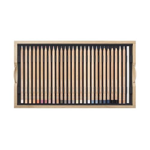 Coffret bois 100 crayons Luminance + blenders- Caran d'Ache