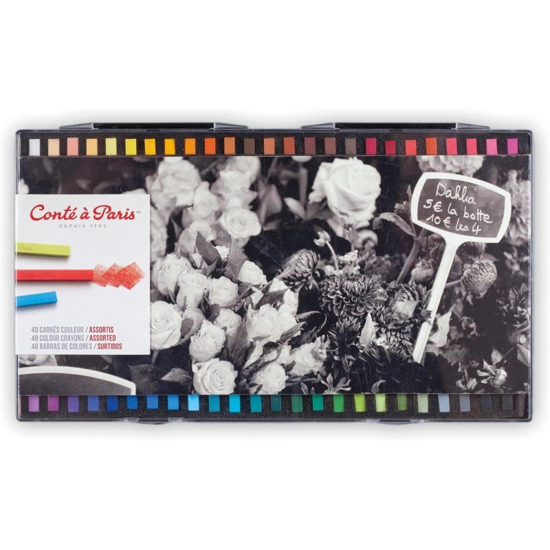 Boite 48 carrés couleur assortis - Conté à Paris Boite 48 carrés couleur assortis - Conté à Paris