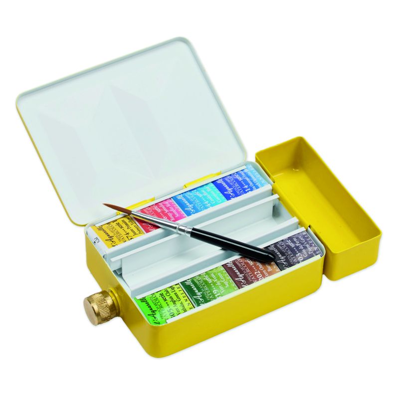 Aquarelle de voyage extra-fine Sennelier - Boîte métal émaillé + réserve d’eau Aquarelle de voyage extra-fine Sennelier - Boîte métal émaillé + réserve d’eau