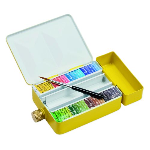Aquarelle de voyage extra-fine Sennelier - Boîte métal émaillé + réserve d’eau Aquarelle de voyage extra-fine Sennelier - Boîte métal émaillé + réserve d’eau