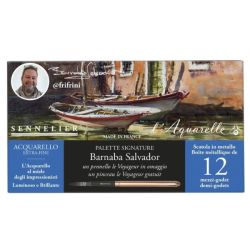 Boite aquarelle extra-fine Sennelier 12 demi-godets - Sélection Barnaba Salvador