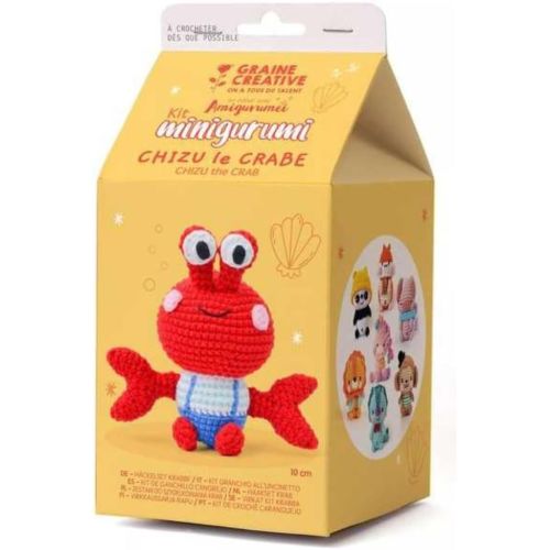 Kit crochet mini Amigurumi - Chizu le crabe - Graine créative